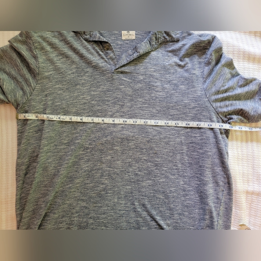 Navy And White Short Sleeve Heather Polo Size Medium - Picture 7 of 7